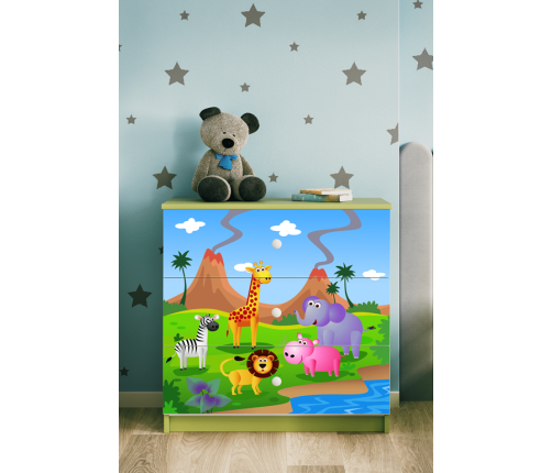 Komoda babydreams zielona safari