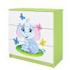 Komoda babydreams zielona słonik
