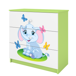 Komoda babydreams zielona słonik