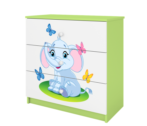 Komoda babydreams zielona słonik