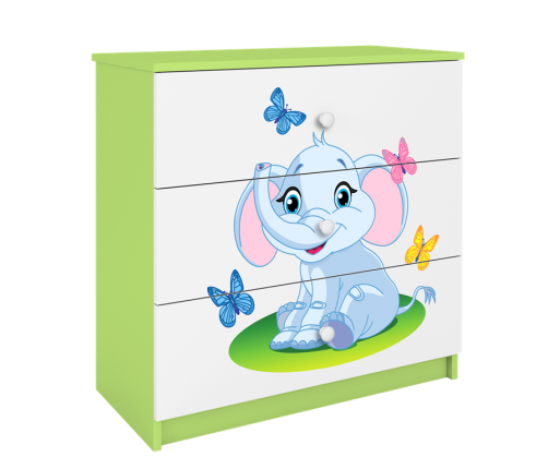 Komoda babydreams zielona słonik