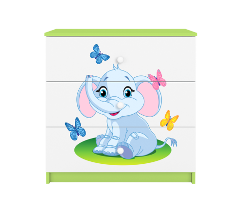 Komoda babydreams zielona słonik