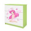 Komoda babydreams zielona wróżka z motylkami