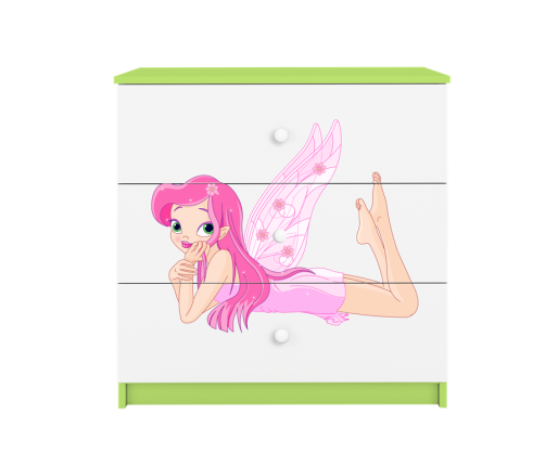 Komoda babydreams zielona wróżka ze skrzydełkami