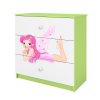 Komoda babydreams zielona wróżka ze skrzydełkami