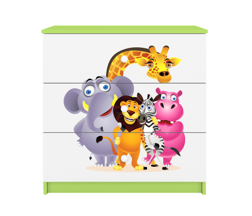 Komoda babydreams zielona zoo