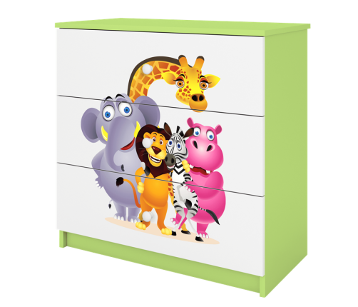 Komoda babydreams zielona zoo