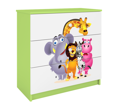 Komoda babydreams zielona zoo
