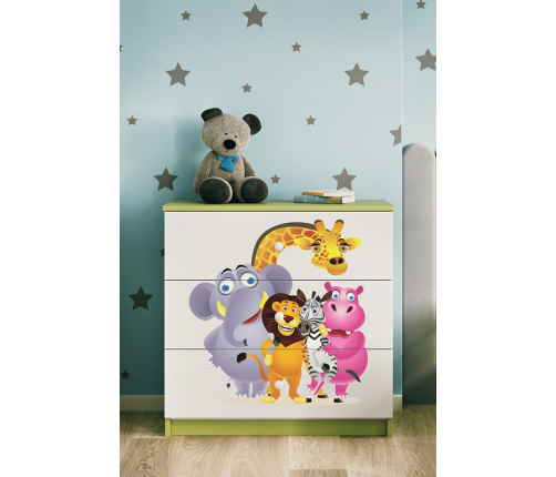 Komoda babydreams zielona zoo