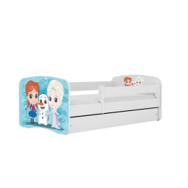 Bed babydreams white frozen land without drawer with mattress 140/70