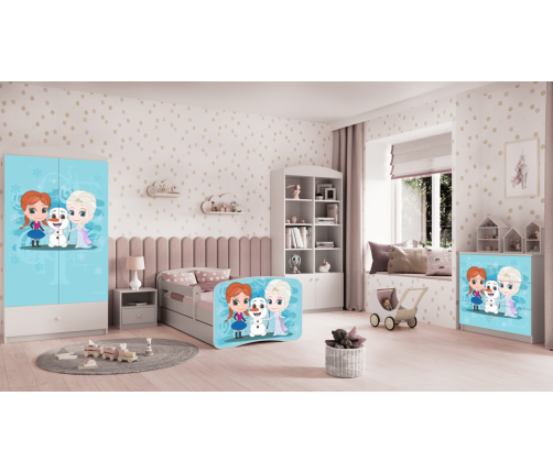 Bed babydreams white frozen land without drawer with mattress 140/70