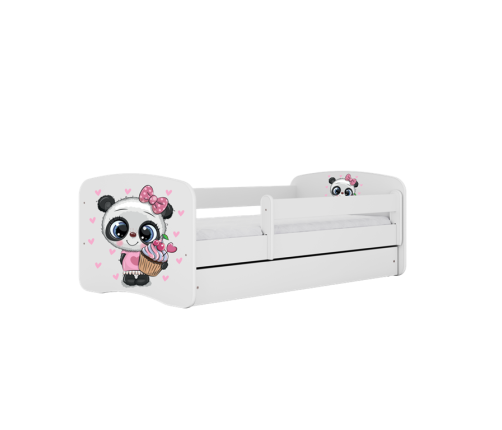 Bed babydreams white panda without drawer with mattress 140/70