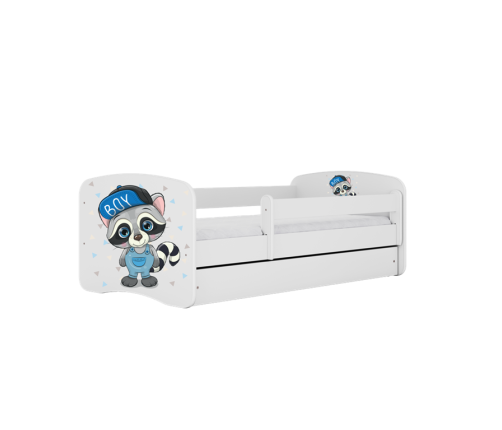 Bed babydreams white raccoon without drawer with mattress 140/70