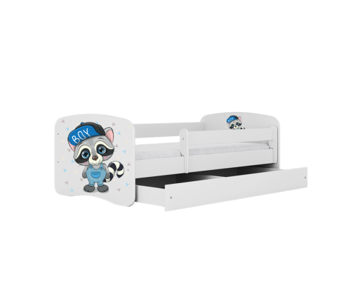 Bed babydreams white raccoon without drawer with mattress 140/70