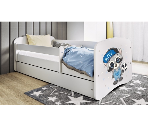 Bed babydreams white raccoon without drawer with mattress 140/70