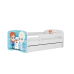 Łóżko babydreams białe kraina lodu z szufladą materac 140/70