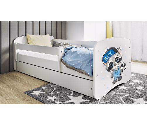 Łóżko babydreams białe szop z szufladą materac 140/70