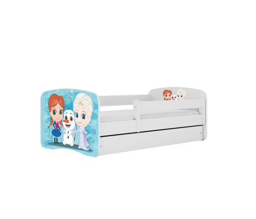 Bed babydreams white frozen land without drawer with mattress 160/80