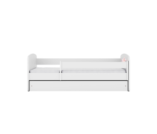 Детская белая кровать Horse с ящиком и матрасом 160x80