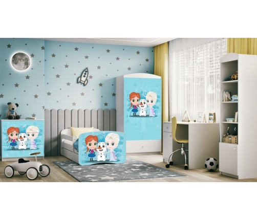 Bed babydreams white frozen land without drawer with mattress 180/80