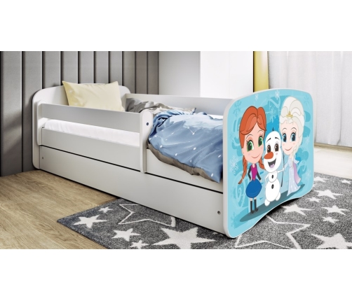 Bed babydreams white frozen land without drawer with mattress 180/80