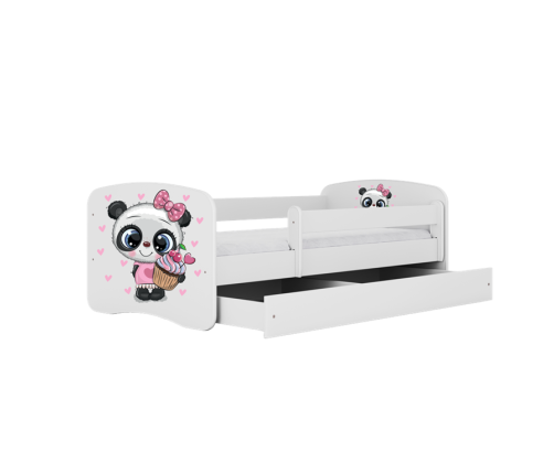 Bed babydreams white panda without drawer with mattress 180/80