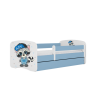 Bed babydreams blue raccoon without drawer with mattress 160/80 Bed babydreams blue raccoon without drawer with mattress 160/80