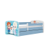 Łóżko babydreams niebieskie kraina lodu z szufladą materac 160/80