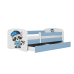 Łóżko babydreams niebieskie szop z szufladą materac 160/80