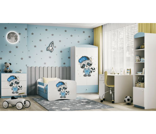 Bed babydreams blue raccoon without drawer with mattress 180/80