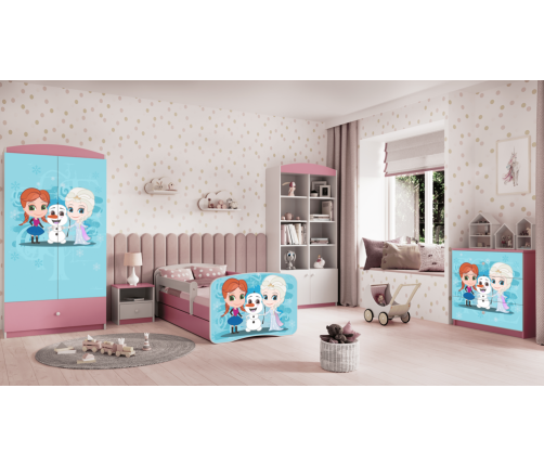 Bed babydreams pink frozen land without drawer with mattress 140/70