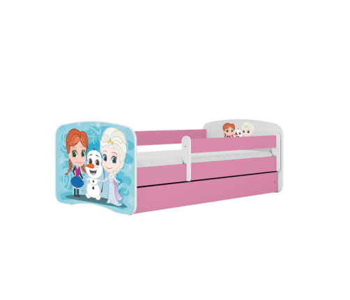 Bed babydreams pink frozen land without drawer with mattress 140/70