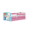 Łóżko babydreams różowe kraina lodu z szufladą materac 140/70 Łóżko babydreams różowe kraina lodu z szufladą materac 140/70