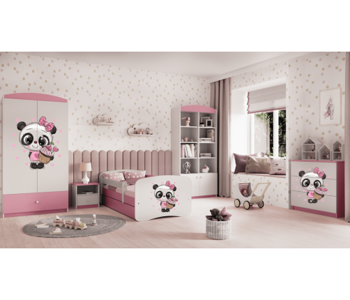 Bed babydreams pink panda with drawer with mattress 140/70