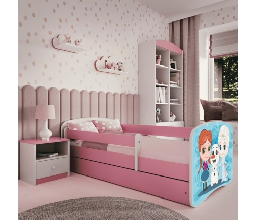 Bed babydreams pink frozen land without drawer with mattress 160/80