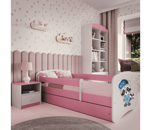 Bed babydreams pink raccoon without drawer with mattress 160/80