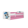 Bed babydreams pink raccoon without drawer with mattress 160/80