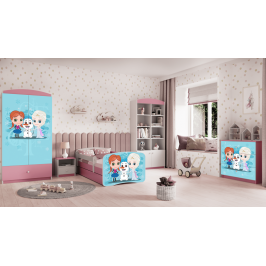 Łóżko babydreams różowe kraina lodu z szufladą materac 160/80 Łóżko babydreams różowe kraina lodu z szufladą materac 160/80