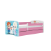 Łóżko babydreams różowe kraina lodu z szufladą materac 160/80
