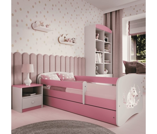 Bed babydreams pink horse without drawer with mattress 180/80