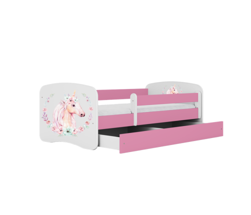 Bed babydreams pink horse without drawer with mattress 180/80