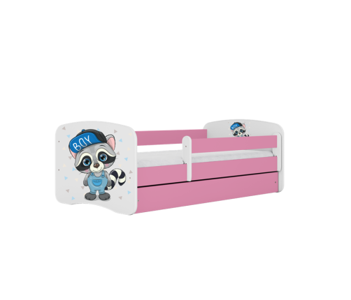 Bed babydreams pink raccoon without drawer with mattress 180/80
