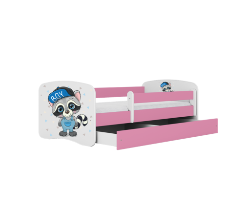 Bed babydreams pink raccoon without drawer with mattress 180/80