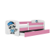 Bed babydreams pink raccoon without drawer with mattress 180/80