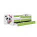 Bed babydreams green panda without drawer with mattress 140/70