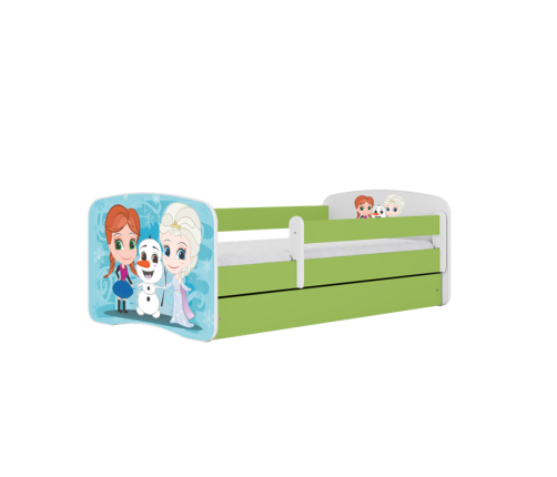Bed babydreams green frozen land without drawer with mattress 160/80