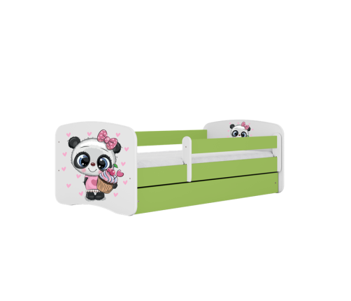 Bed babydreams green panda without drawer with mattress 160/80