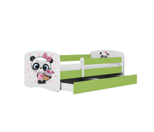 Bed babydreams green panda without drawer with mattress 160/80