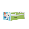 Łóżko babydreams zielone kraina lodu z szufladą materac 160/80 Łóżko babydreams zielone kraina lodu z szufladą materac 160/80