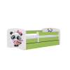 Bed babydreams green panda without drawer with mattress 180/80